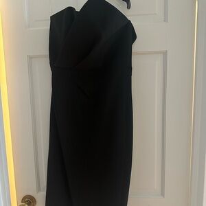 House of CB Black Strapless Midi  Dress